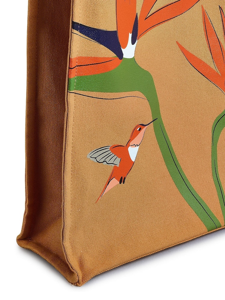 Radley Medium Birds Of Paradise Open Top Brown Tote Bag - Image 4 of 4