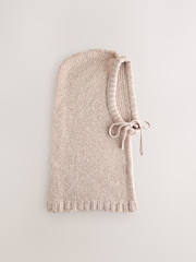 Nothing Ordinary Stone Marl Knitted Hooded Snood With Wool - Image 3 of 5