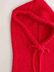 Nothing Ordinary Red Knitted Hooded Snood With Wool - Image 5 of 6