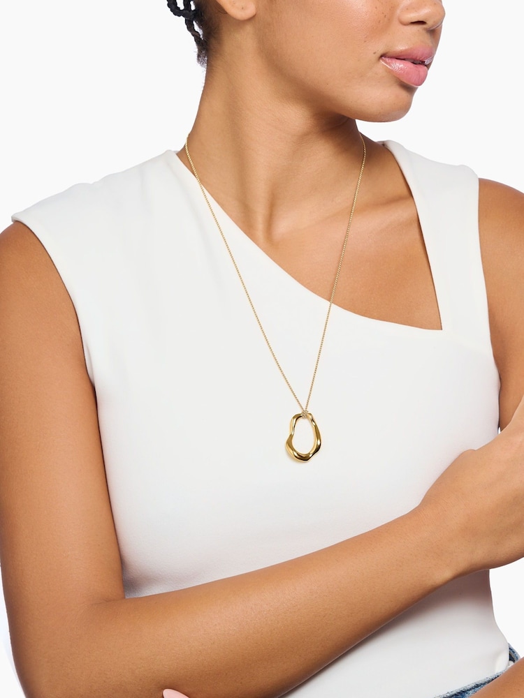 Thomas Sabo Gold Tone Natural Beauty Necklace With Organically Shaped Pendant - Image 3 of 3