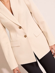 Friends Like These Neutral Cinched Waist Blazer - Image 2 of 4