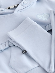 smALLSAINTS Light Blue Lover Frill Hoodie and Ribbed Flared Leggings Younger Set - Image 12 of 14