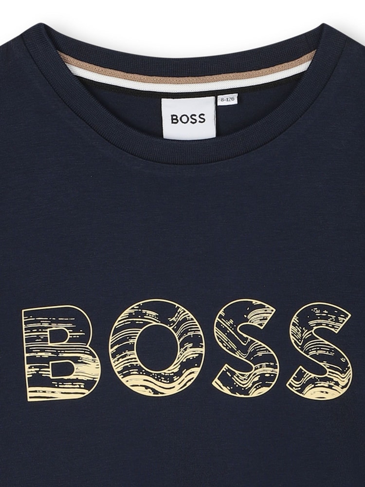 Azul - Camiseta de manga corta con el logotipo de BOSS - Imagen 3 de 3