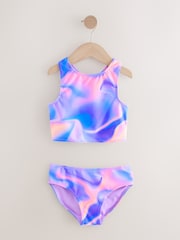 Purple Ombre Sunsafe Rash Vest Bikini And Scrunchie Swim Set (3-16yrs) - Image 8 of 11