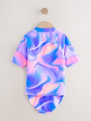 Purple Ombre Sunsafe Rash Vest Bikini And Scrunchie Swim Set (3-16yrs) - Image 9 of 11