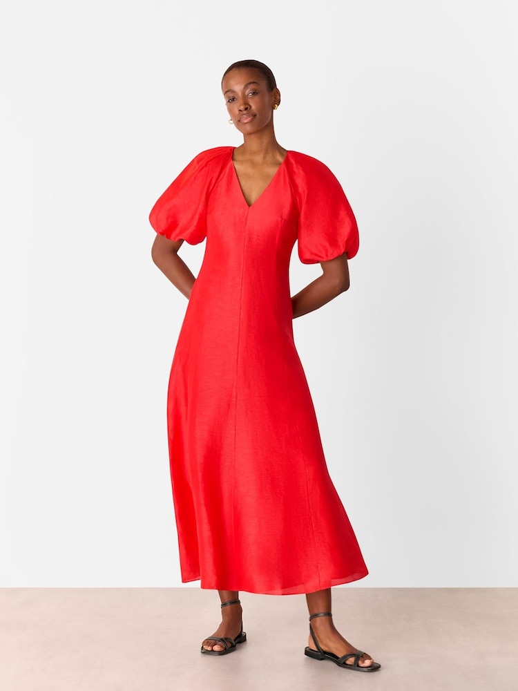 Whistles Red Silk Blend Taffeta Maxi Dress - Image 1 of 5