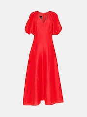 Whistles Red Silk Blend Taffeta Maxi Dress - Image 4 of 5