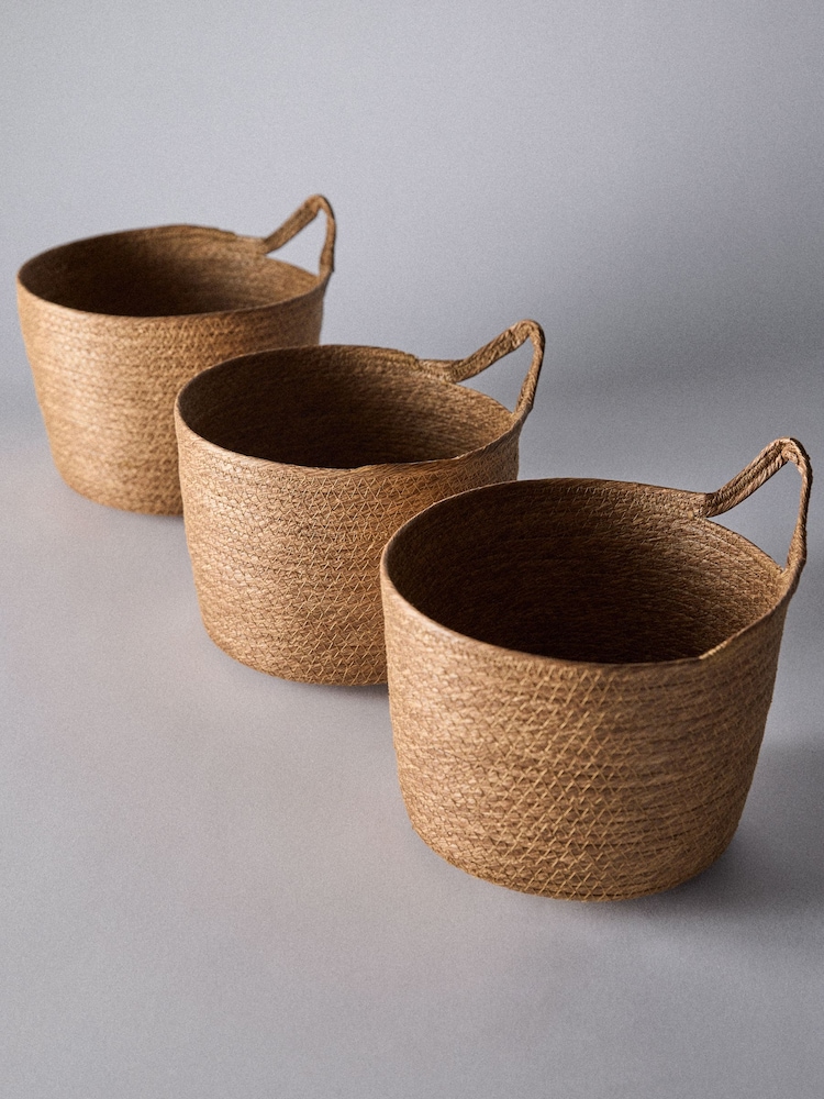 The Set 3 Pack Natural Oval Storage Baskets - Image 2 of 5