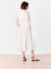 Белый - Whistles Broderie 100% Cotton Midi Dress - Изображение 2 из 5