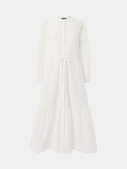 Whistles White Broderie 100% Cotton Midi Dress - Image 5 of 5