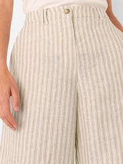 Whistles Nude Stripe 100% Linen Trousers - Image 3 of 5