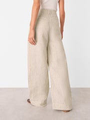 Whistles Nude Stripe 100% Linen Trousers - Image 4 of 5