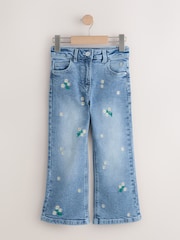 Mid Wash Floral Embroidered Flare Jeans (3-16yrs) - Image 1 of 4