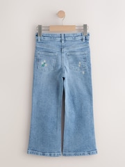 Mid Wash Floral Embroidered Flare Jeans (3-16yrs) - Image 2 of 4
