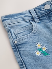 Mid Wash Floral Embroidered Flare Jeans (3-16yrs) - Image 3 of 4