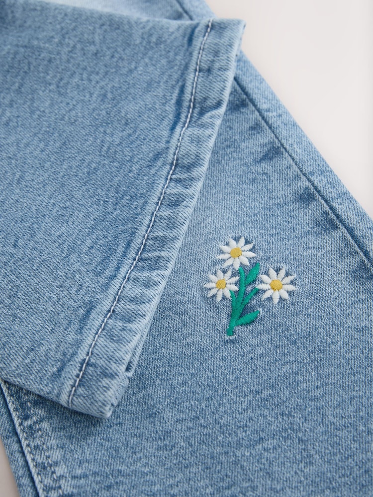 Decolorat - Floral brodate Evazat Blugi (3-16ani) - Imaginea 8 din 8