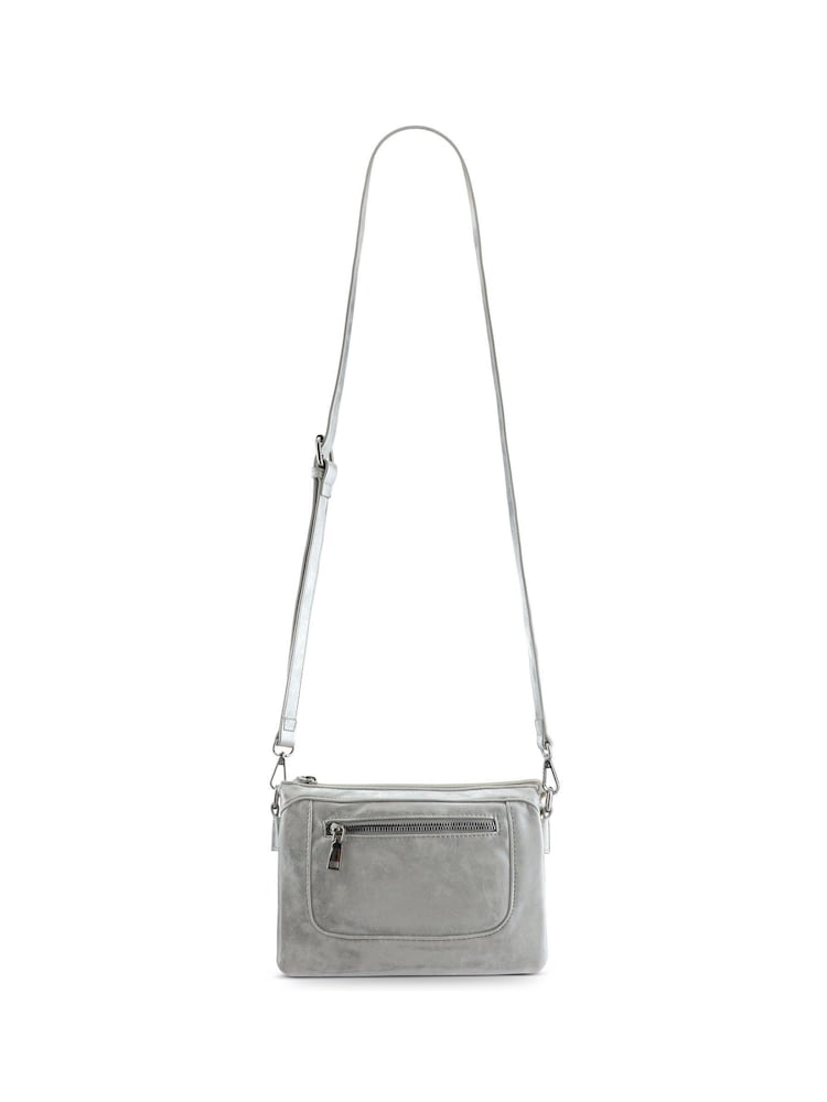 Pavers Silver Zip Close Shoulder Bag - Image 2 of 4