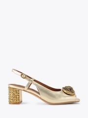 Kurt Geiger London Gold Chelsea Block Sling Shoes - Image 1 of 4