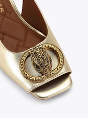 Kurt Geiger London Gold Chelsea Block Sling Shoes - Image 4 of 4