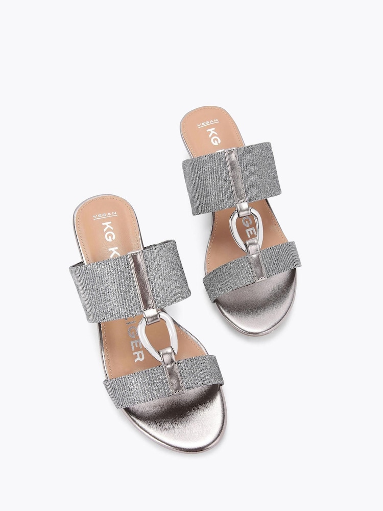 KG Kurt Geiger Pewter Arlo2 Sandals - Image 2 of 4 KG Kurt Geiger Pewter Arlo2 Sandals - Image 2 of 4
