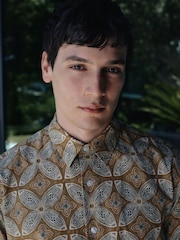 Gul - Kortermet Tile Print skjorte - Bilde 3 av 8