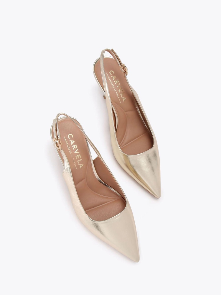Carvela Gold Spirit Sling Shoes - Image 2 of 4