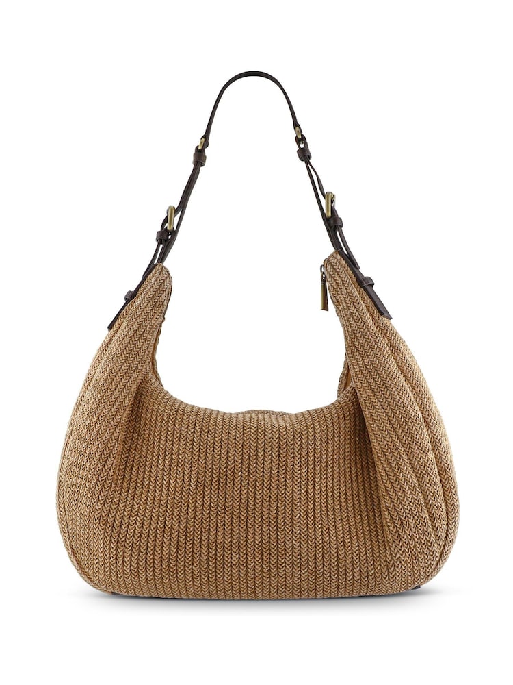 Jones Bootmaker Natural Waves Zipped Leather Shoulder Bag - Image 2 of 4