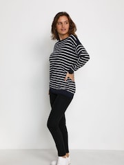 Kaffe Blue Kamala Stripe Long Sleeve Jumper - Image 3 of 6