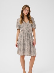 Kaffe KAliana Short V-Neck Black Dress - Image 1 of 5