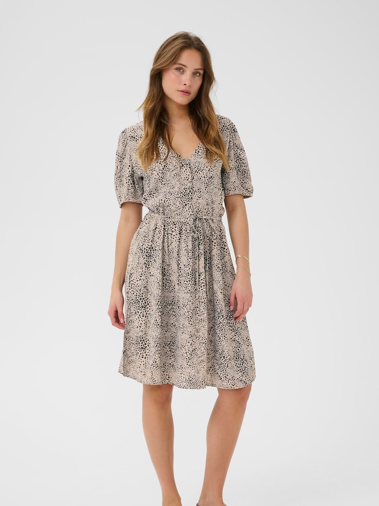 Kaffe KAliana Short V-Neck Black Dress - Image 1 of 5