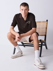 Brown Printed Jersey Short Sleeve Shirt - Image 2 of 5