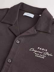 Brown Printed Jersey Short Sleeve Shirt - Image 8 of 9