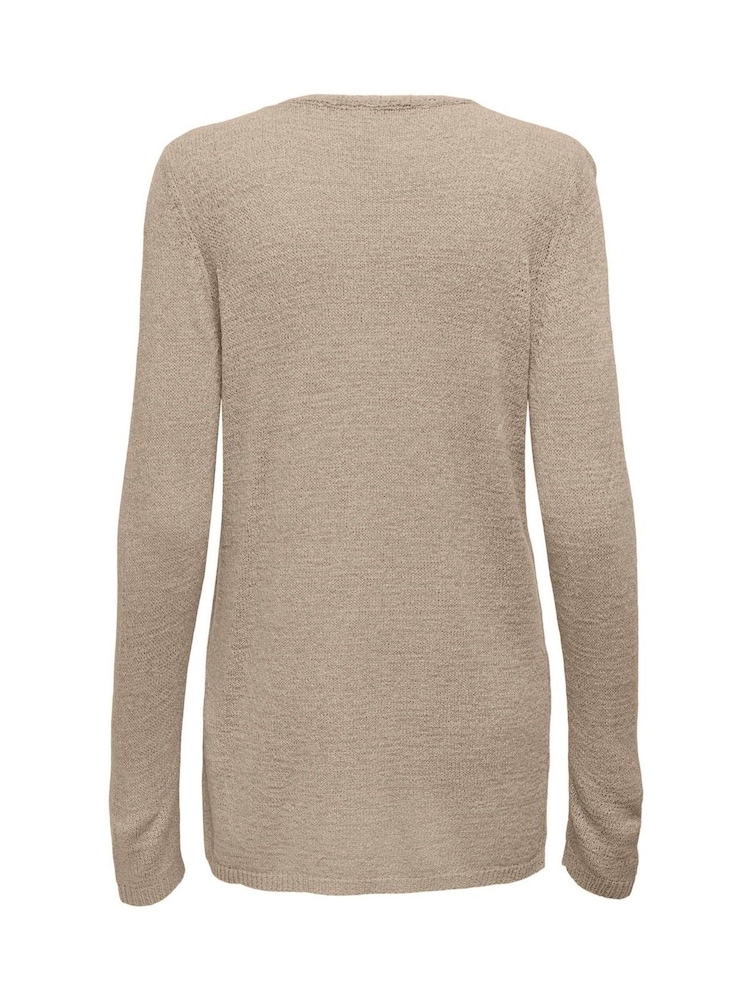 ONLY Natural Long Sleeve Open Knit Cardigan - Image 3 of 3