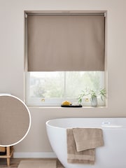 Natural Mink Ready Made Printed Texture Moisture Resistant Roller Blinds - Image 1 of 7