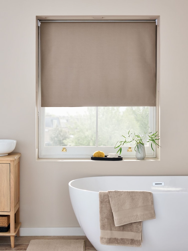 Natural Mink Ready Made Printed Texture Moisture Resistant Roller Blinds - Image 1 of 5 Natural Mink Ready Made Printed Texture Moisture Resistant Roller Blinds - Image 1 of 5