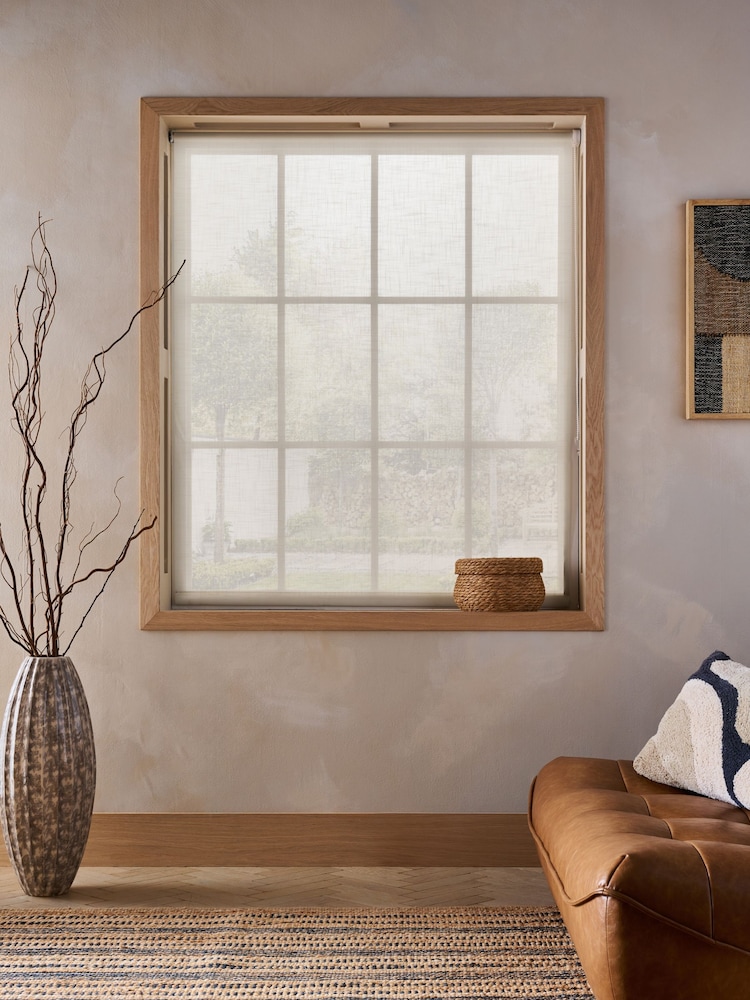Natural Ready Made Sheer Textured Roller Blinds - Image 2 of 5