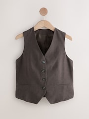 Chocolate Brown Waistcoat with Linen - Image 6 of 8