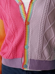 Little Bird by Jools Oliver Pastel Colourblock V-Neck Knitted Button Through Cardigan - Image 5 of 6