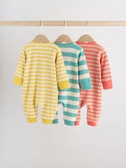 Multi Stripe Baby Sleepsuit 3 Pack (0mths-3yrs) - Image 2 of 12