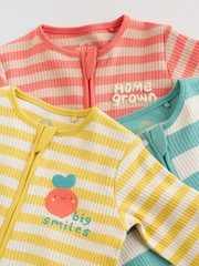 Multi Stripe Baby Sleepsuit 3 Pack (0mths-3yrs) - Image 8 of 12