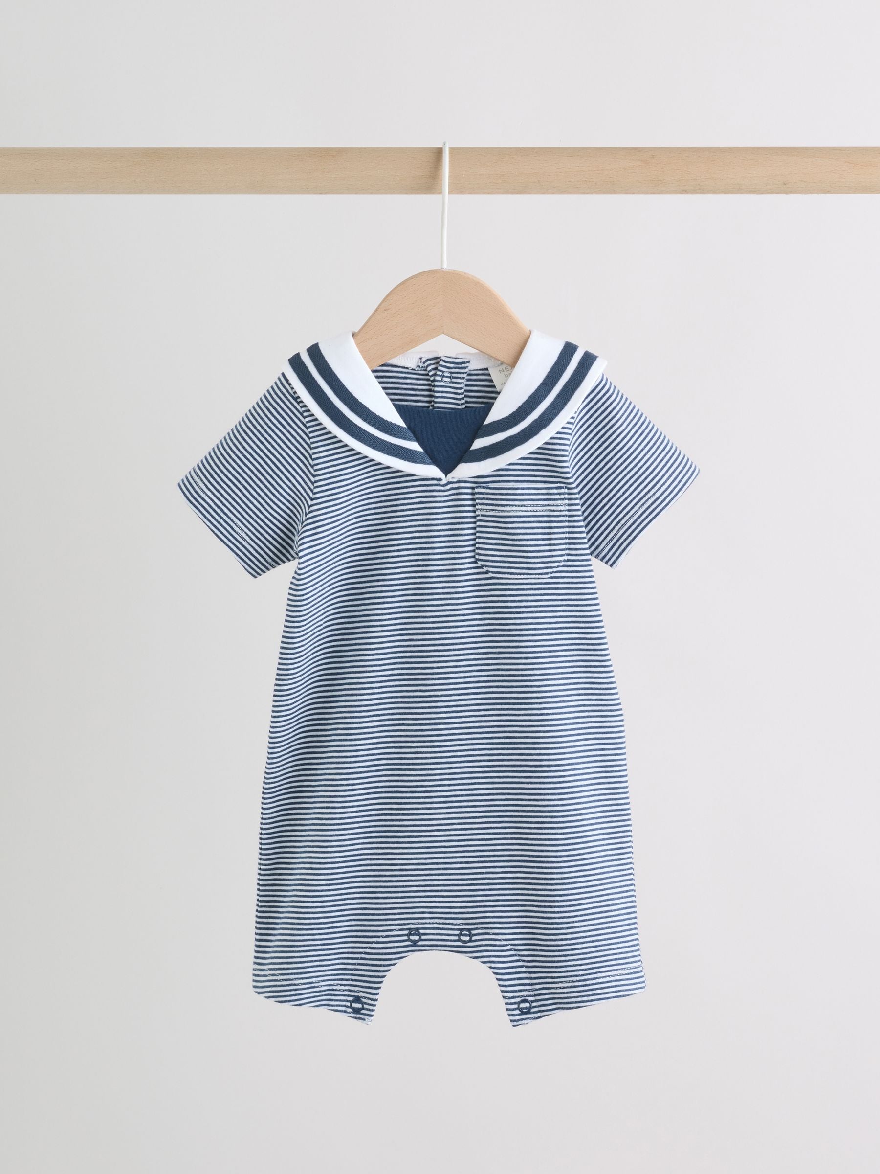 Buy Blue Stripe Sailor Collar Jersey Baby Romper 2 Pack from Next USA