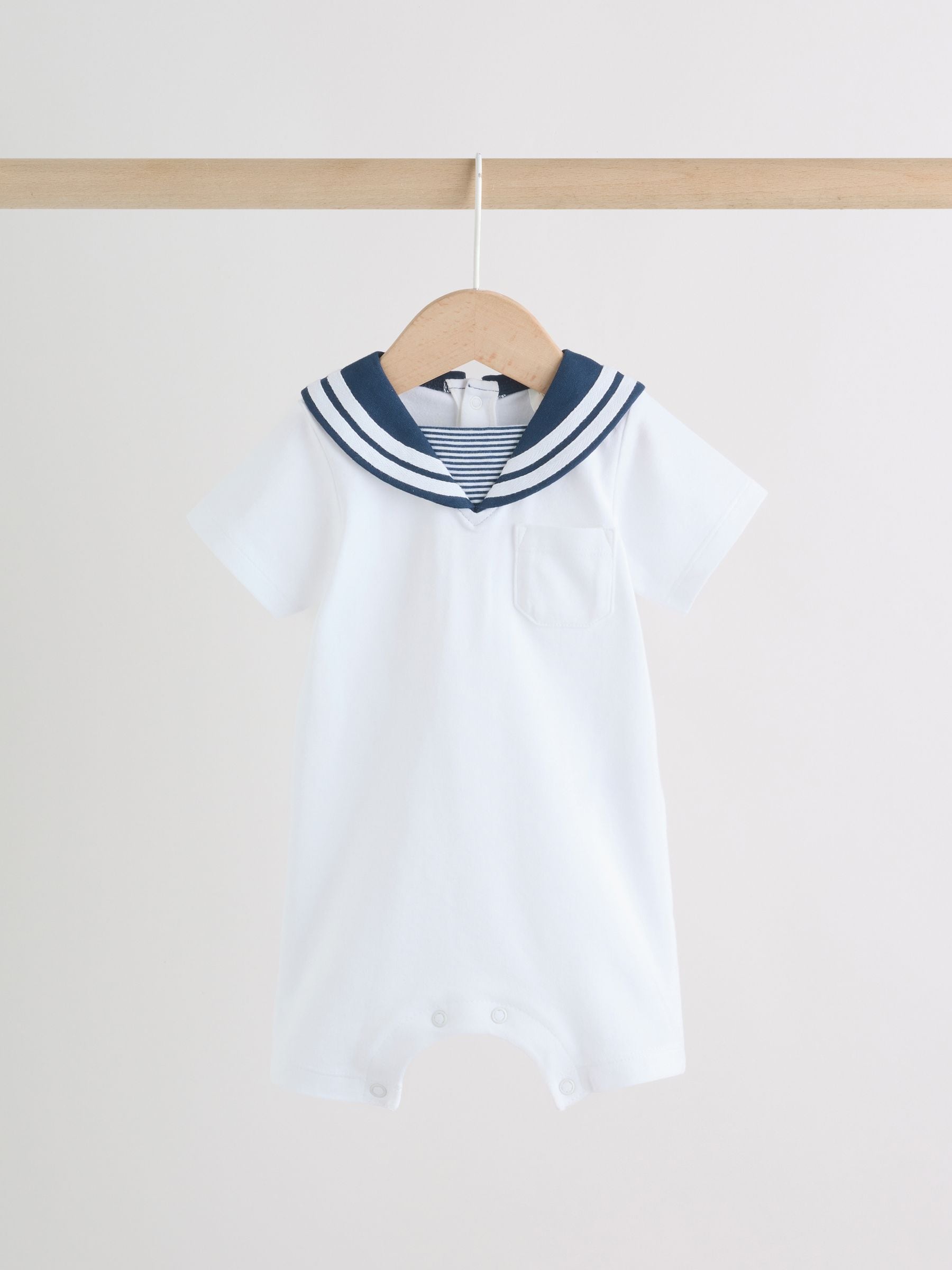 Buy Blue Stripe Sailor Collar Jersey Baby Romper 2 Pack from Next USA
