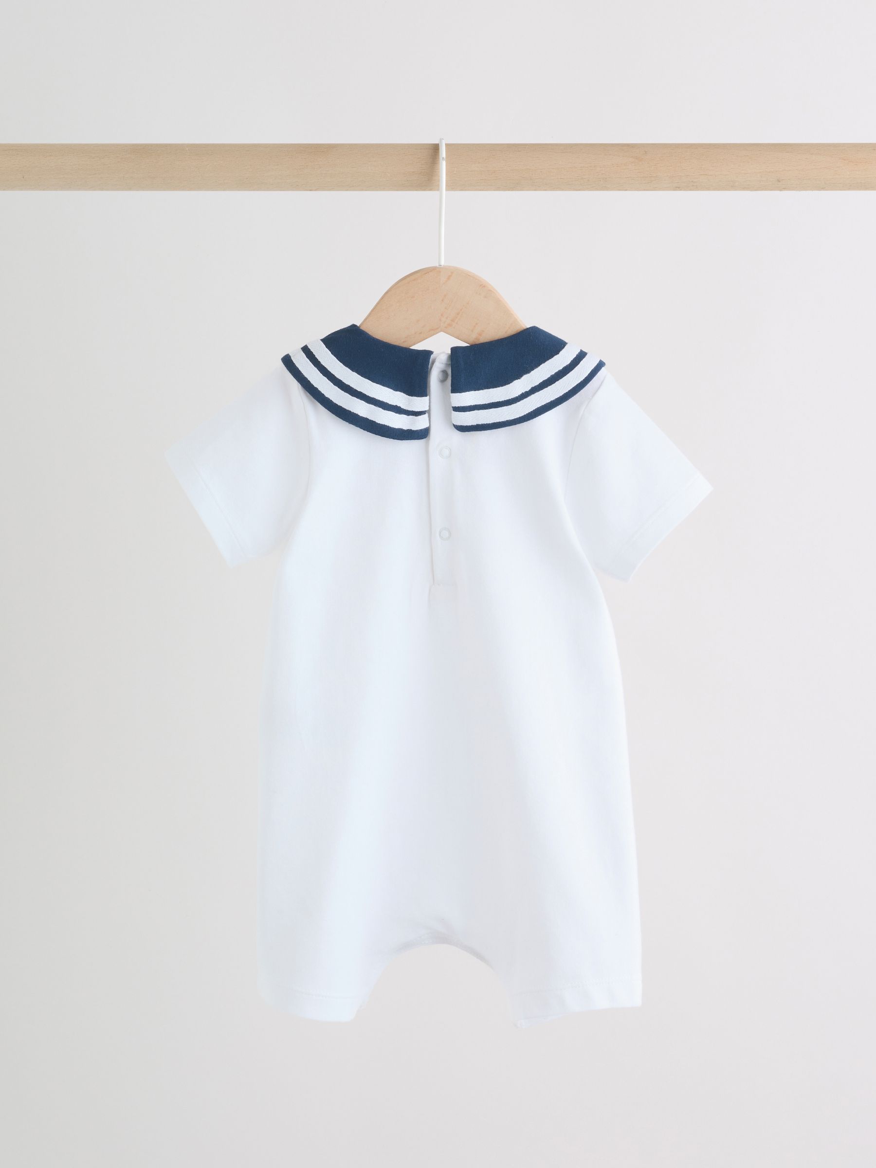 Buy Blue Stripe Sailor Collar Jersey Baby Romper 2 Pack from Next USA