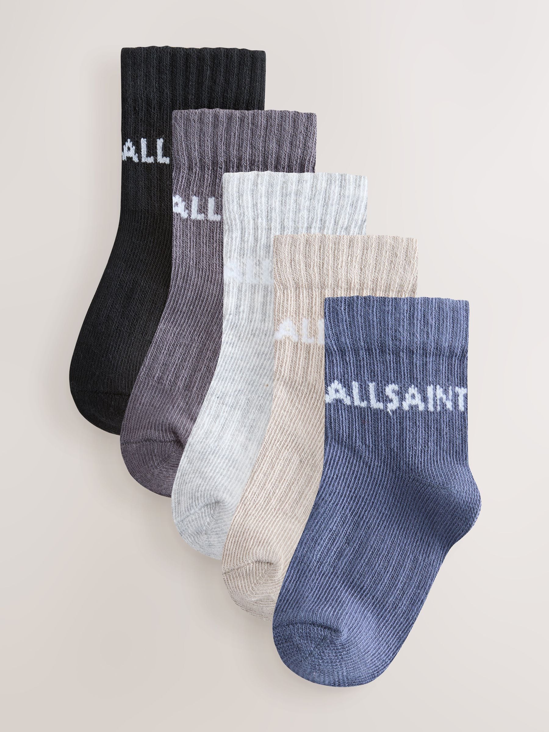 smALLSAINTS Logo Neutral Baby Socks 5 Pack view 1