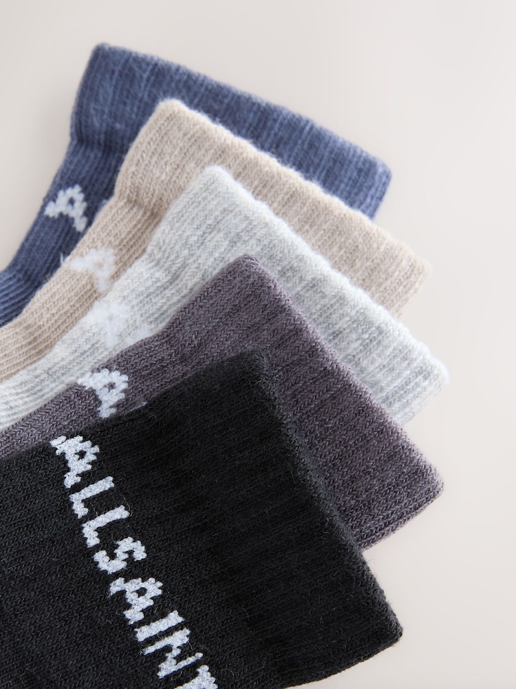 smALLSAINTS Blue Logo Neutral Baby Socks 5 Pack - Image 8 of 8