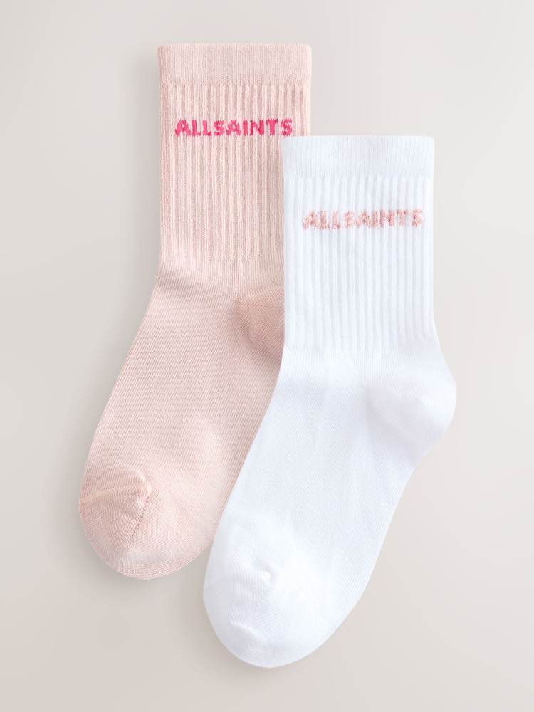 smALLSAINTS Pink Logo Socks 2 Pack - Image 1 of 5