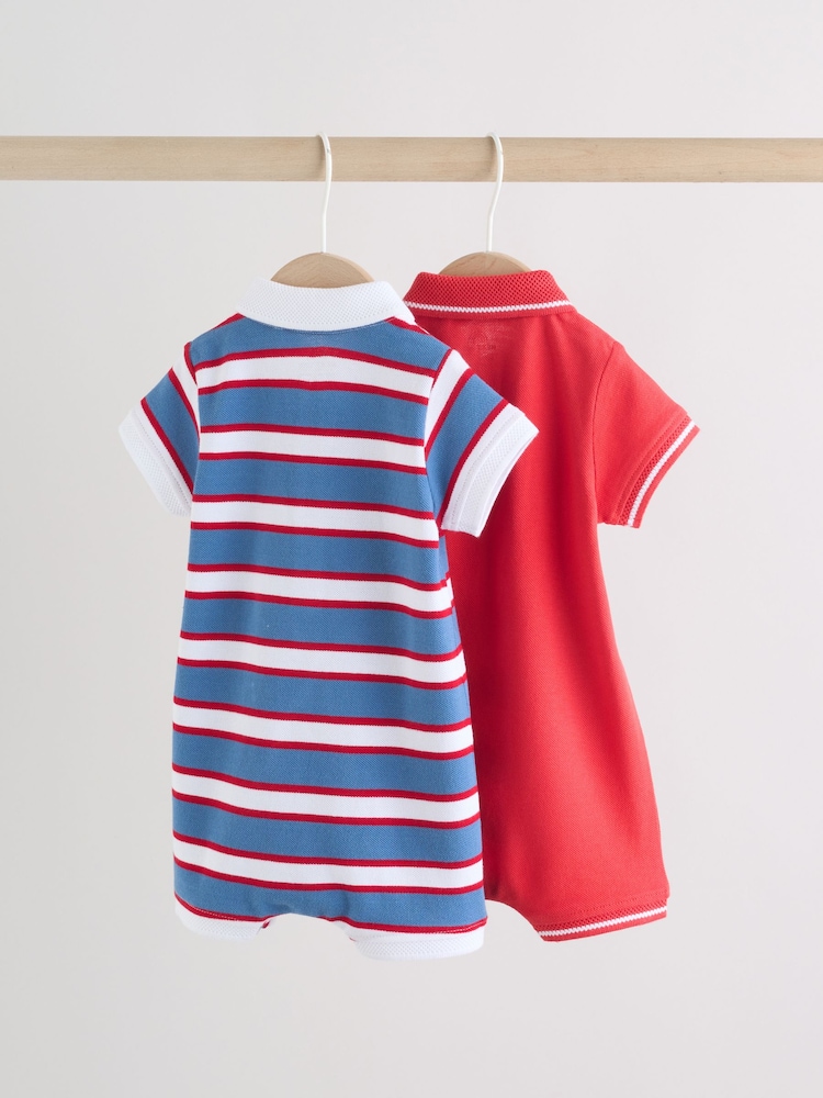 Tricou rugby roșu/albastru cu dungi - Smart Collar Baby Rompers 2 Pack - Imaginea 2 din 12 Tricou rugby roșu/albastru cu dungi - Smart Collar Baby Rompers 2 Pack - Imaginea 2 din 12