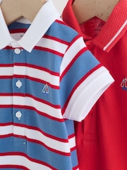 Tricou rugby roșu/albastru cu dungi - Smart Collar Baby Rompers 2 Pack - Imaginea 6 din 12
