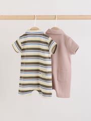 Verde cu mai multe culori - Smart Collar Baby Rompers 2 Pack - Imaginea 2 din 9