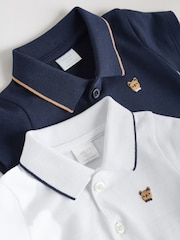 Bleumarin/Alb - Smart Collar Baby Rompers 2 Pack - Imaginea 7 din 10